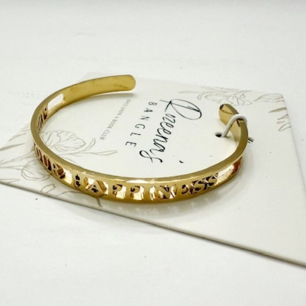 Once Upon A Book Club Rozeena’s Bangle Cuff Bracelet “Find Your Happiness” - Picture 3 of 4